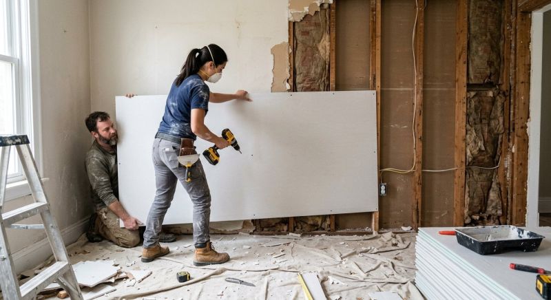 Garage Drywall Replacement in Overland Park, KS